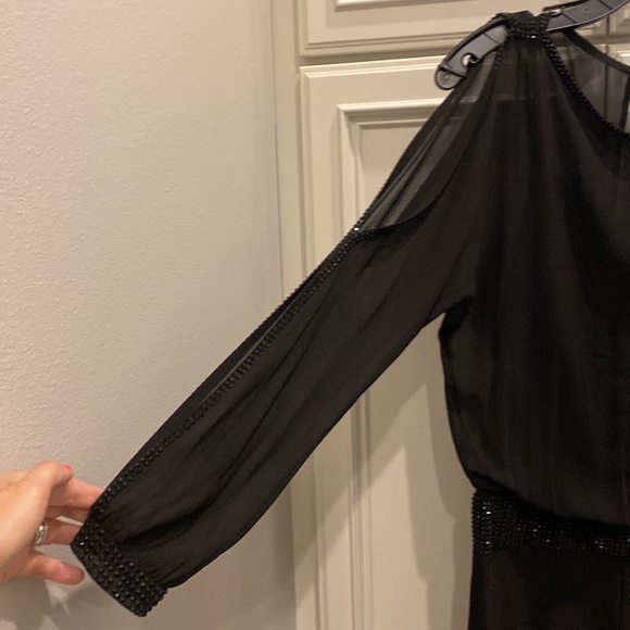 Black Pant One Pc Pant Suit Open Shoulder - Picture 3 of 5